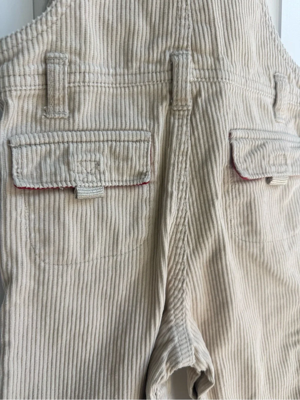Vintage Gymboree 6-12m Beige Corduroy Overalls Y2K Embroidered Drum neutral